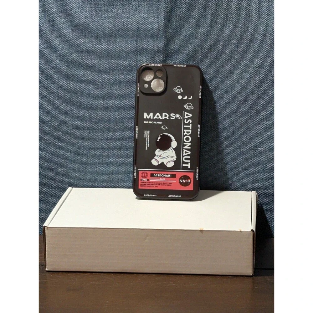 Astronaut Space Phone Case iPhone 14 Pro Max Slim Black TPU NASA Style Cover New
